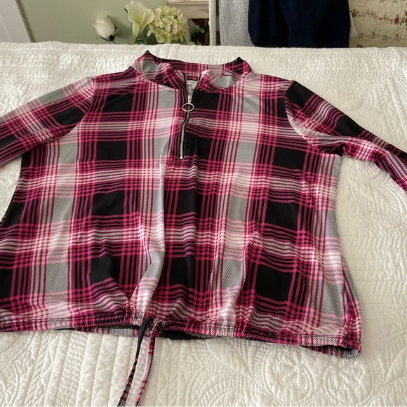 MYSTYLE, PLAID, FUCHSIA, WHITE, BLACK, SIZE XL - Picture 11 of 12
